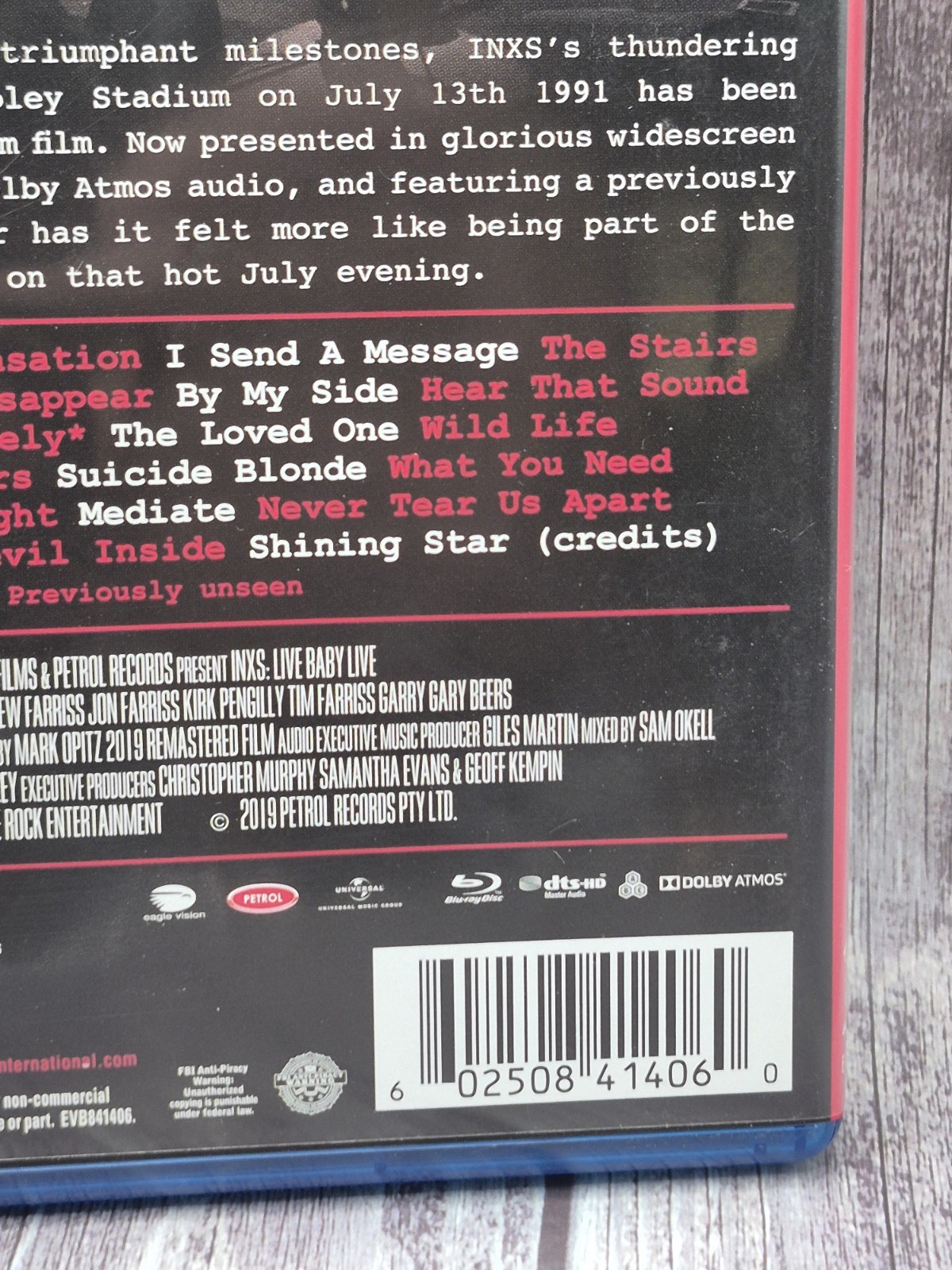 INXS Live Baby Live at Wembley Stadium Blu-Ray Concert + Insert 1991