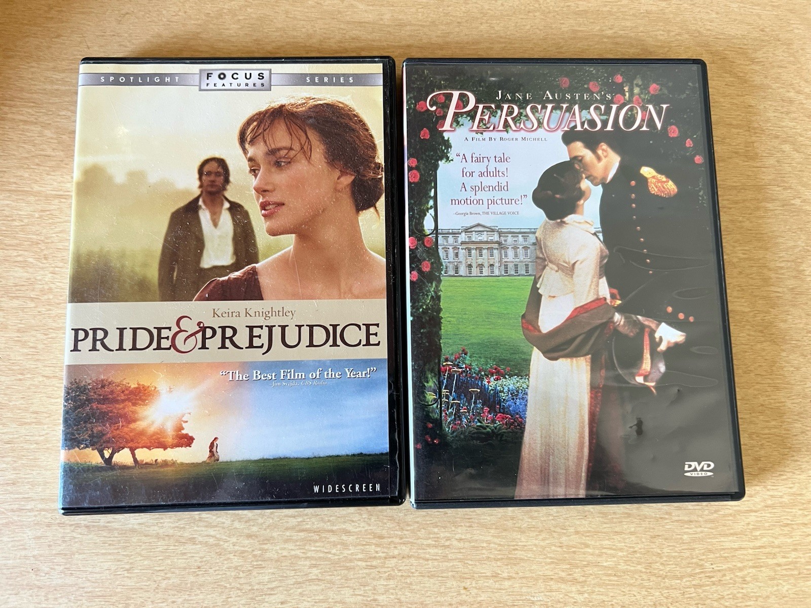 Jane Austen DVD Lot Persuasion & Pride & Prejudice 2 Movies FREE SHIPPING