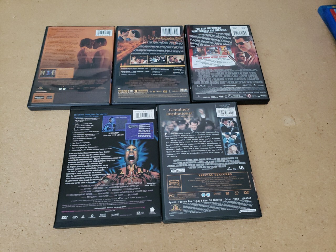 Lot Of 5 Pierce Brosnan Dvds Lawnmower Man Matador Evelyn Tailor Panama Thomas
