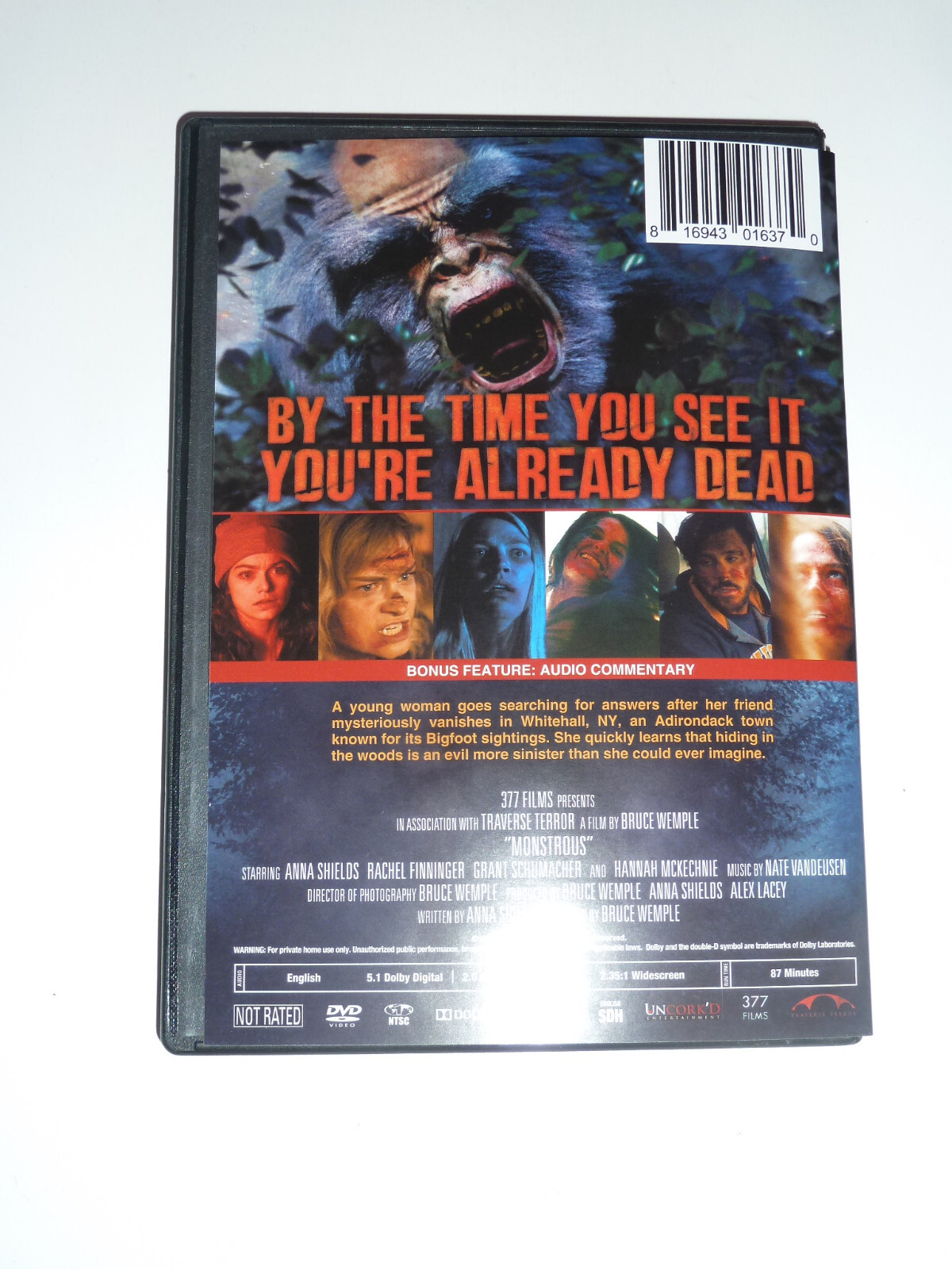 Monstrous DVD 2020 monster horror movie Bigfoot sasquatch cryptid Anna Shields!