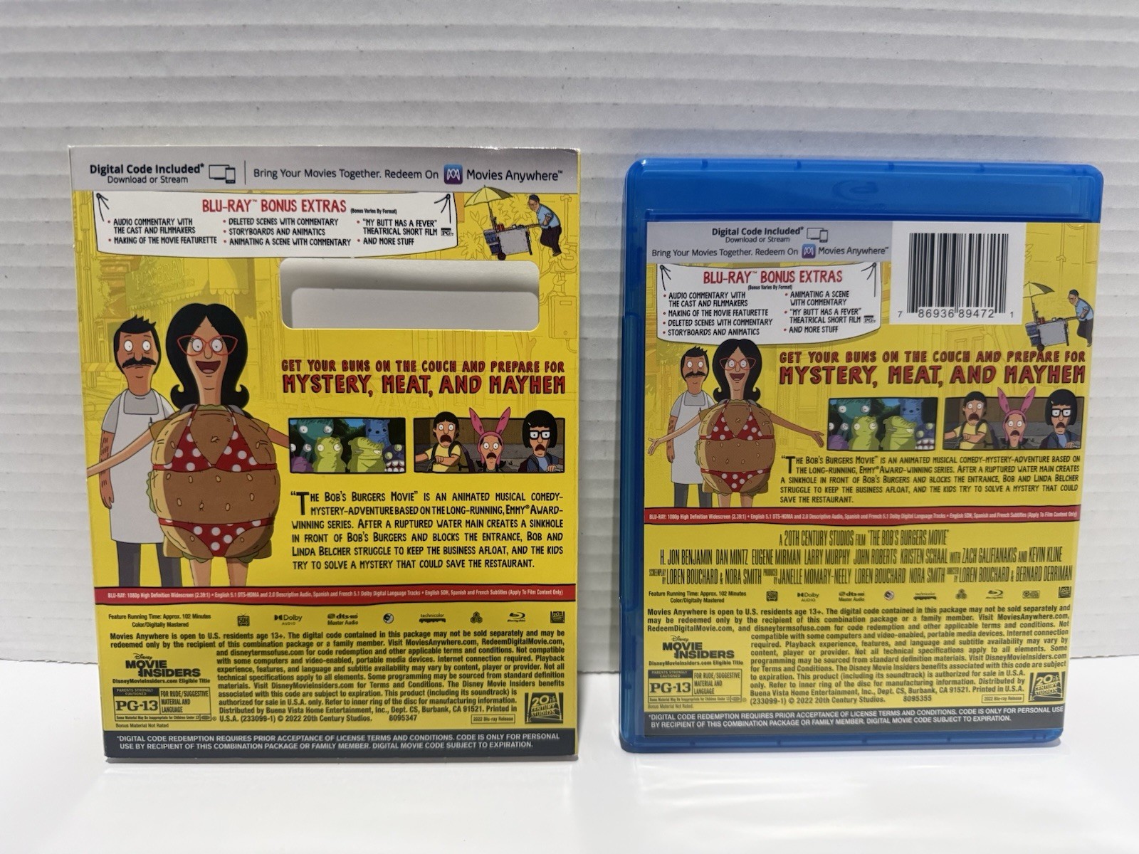 The Bob’s Burgers Movie (Blu-ray, 2022) With Slipcover