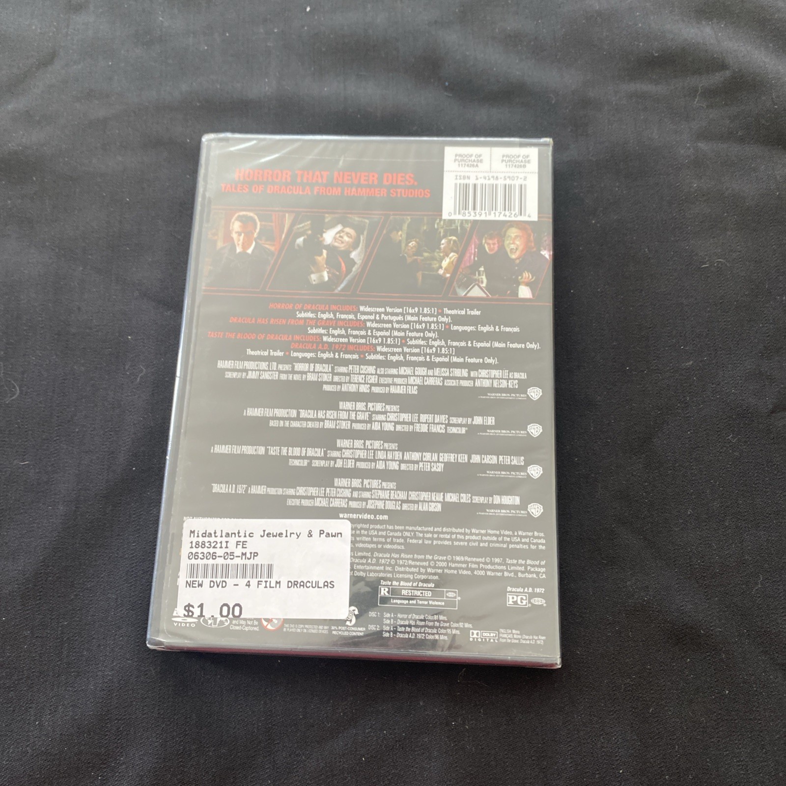 4 FILM FAVORITES DRACULA DVD New Christopher Lee Hammer NEW!!!