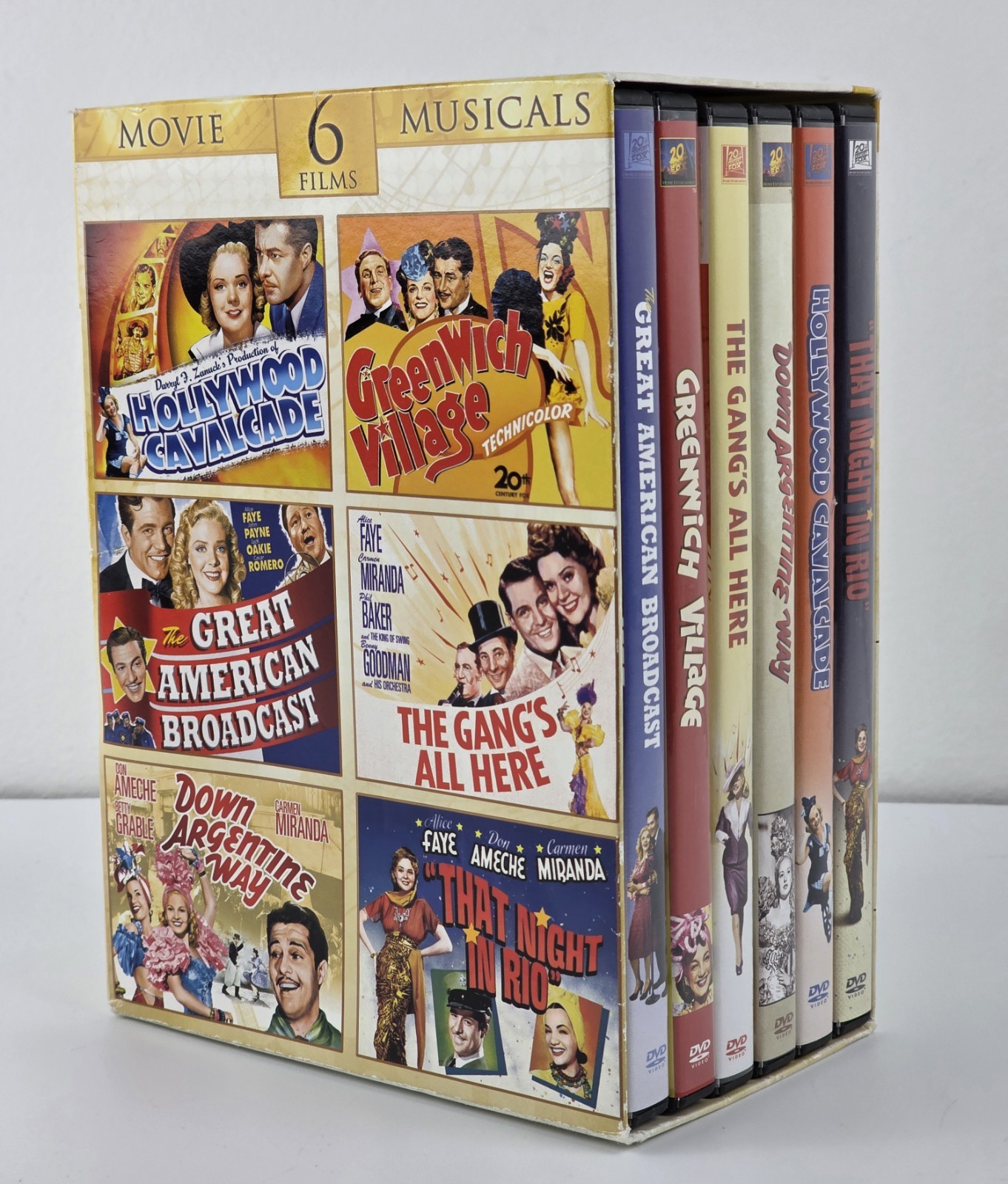 6 Movie MUSICALS DVD Collection Box Set Hollywood Cavalcade Greenwich Village