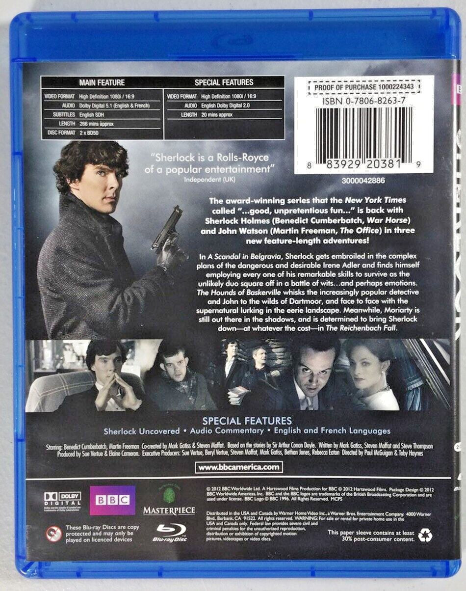 Sherlock The Complete Season Two BBC Blu-Ray 2 Disc Set – NEW + BONUS