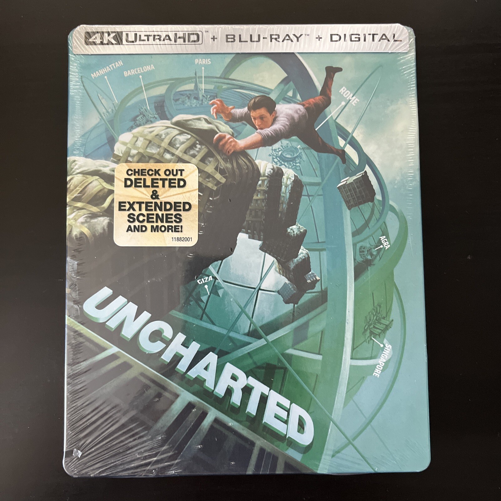NEW Uncharted 4K UHD Blu-Ray Steelbook with Bonus Ring Necklace