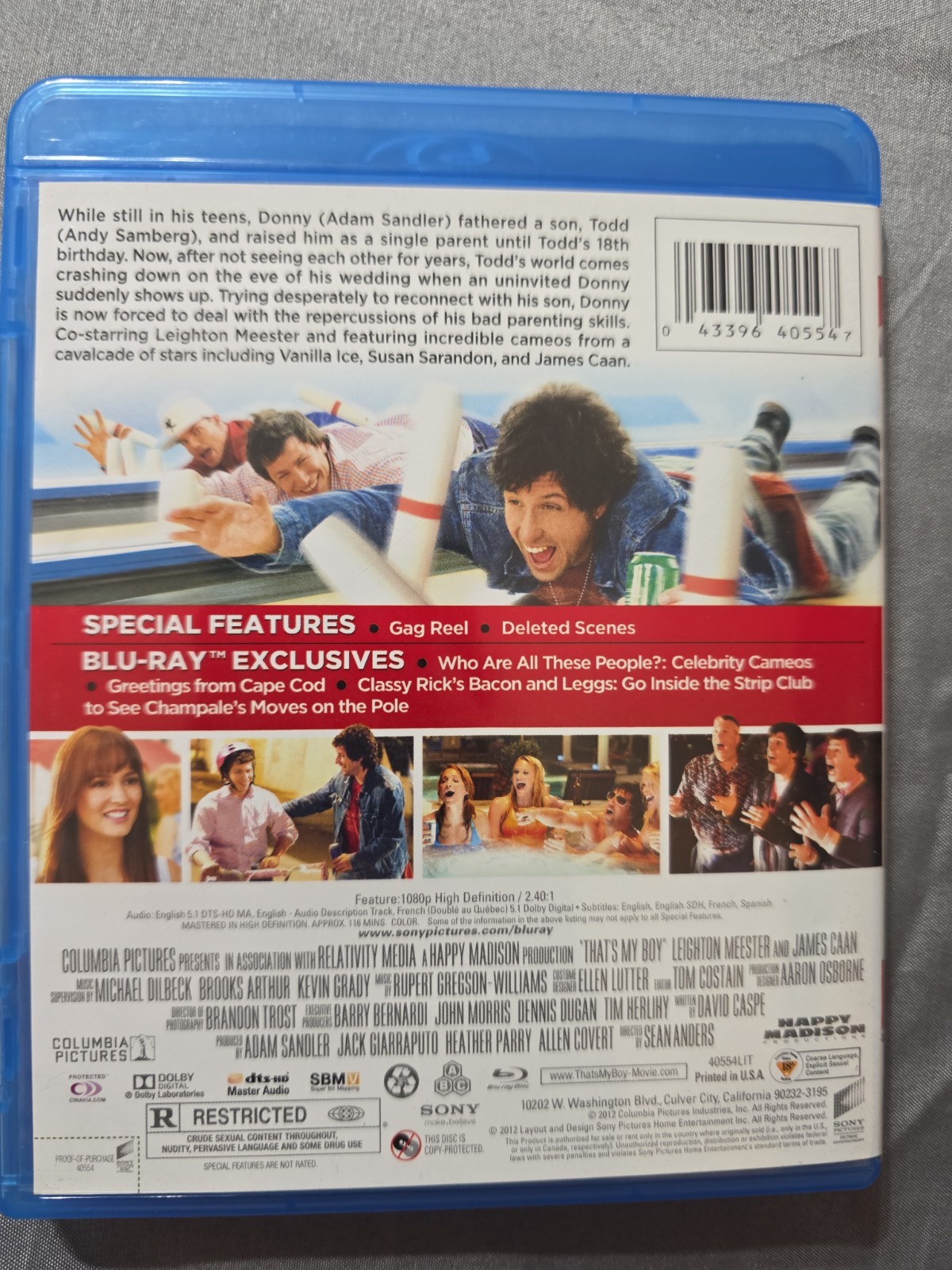 That’s My Boy Adam Sandler Andy Samberg James Caan Susan Saradon Blu-ray 116 Min