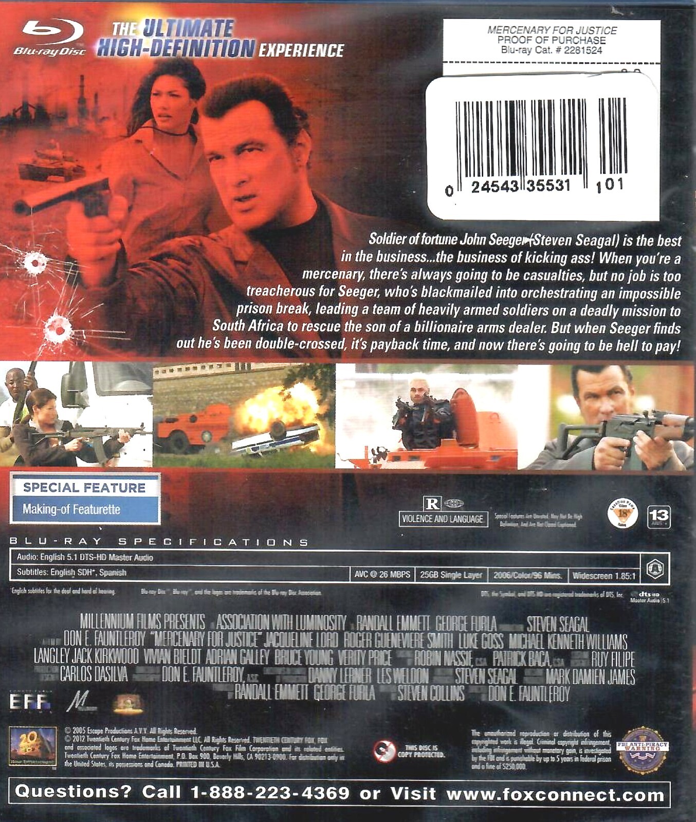 Mercenary for Justice – Steven Seagal, Luke Goss, New BluRAY