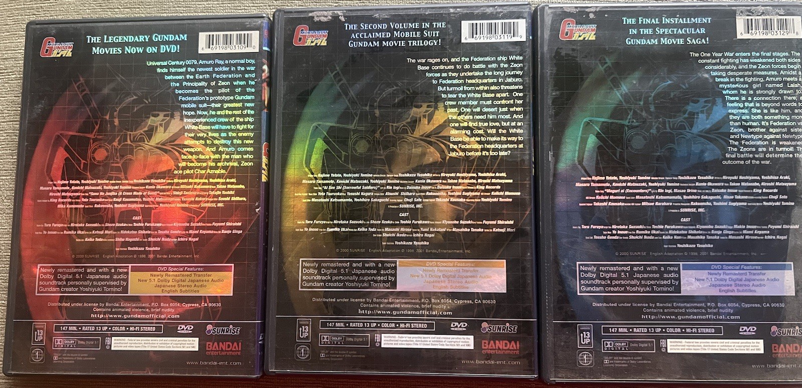 Mobile Suit Gundam Movie Trilogy DVD Special Edition UC Gundam