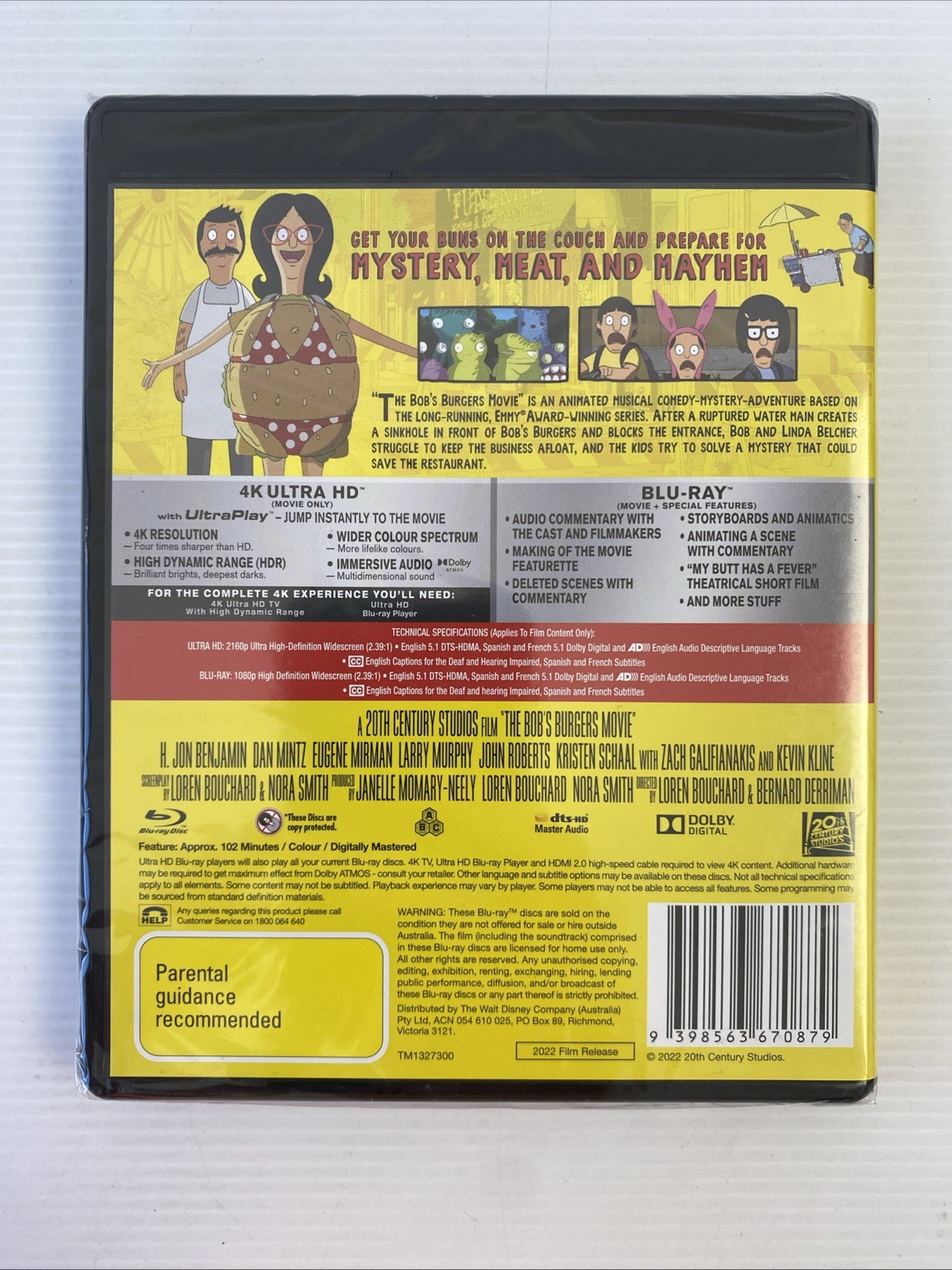 The Bob’s Burgers Movie (4K UHD & Blu Ray – 2022) Brand New Sealed