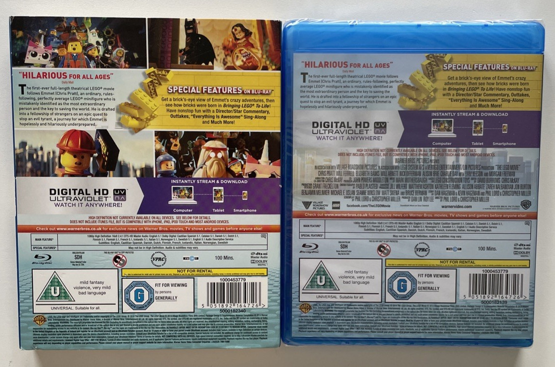 The Lego Movie (Blu-ray, 2014) Chris Pratt, Will Ferrell w/Slipcover NEW SEALED