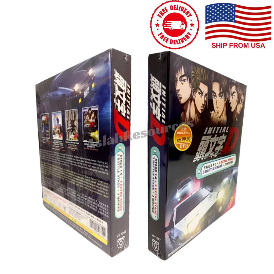 DVD INITIAL D (Stage 1-6)+3 Movies+Extra COMPLETE SET English Dub Ship From USA
