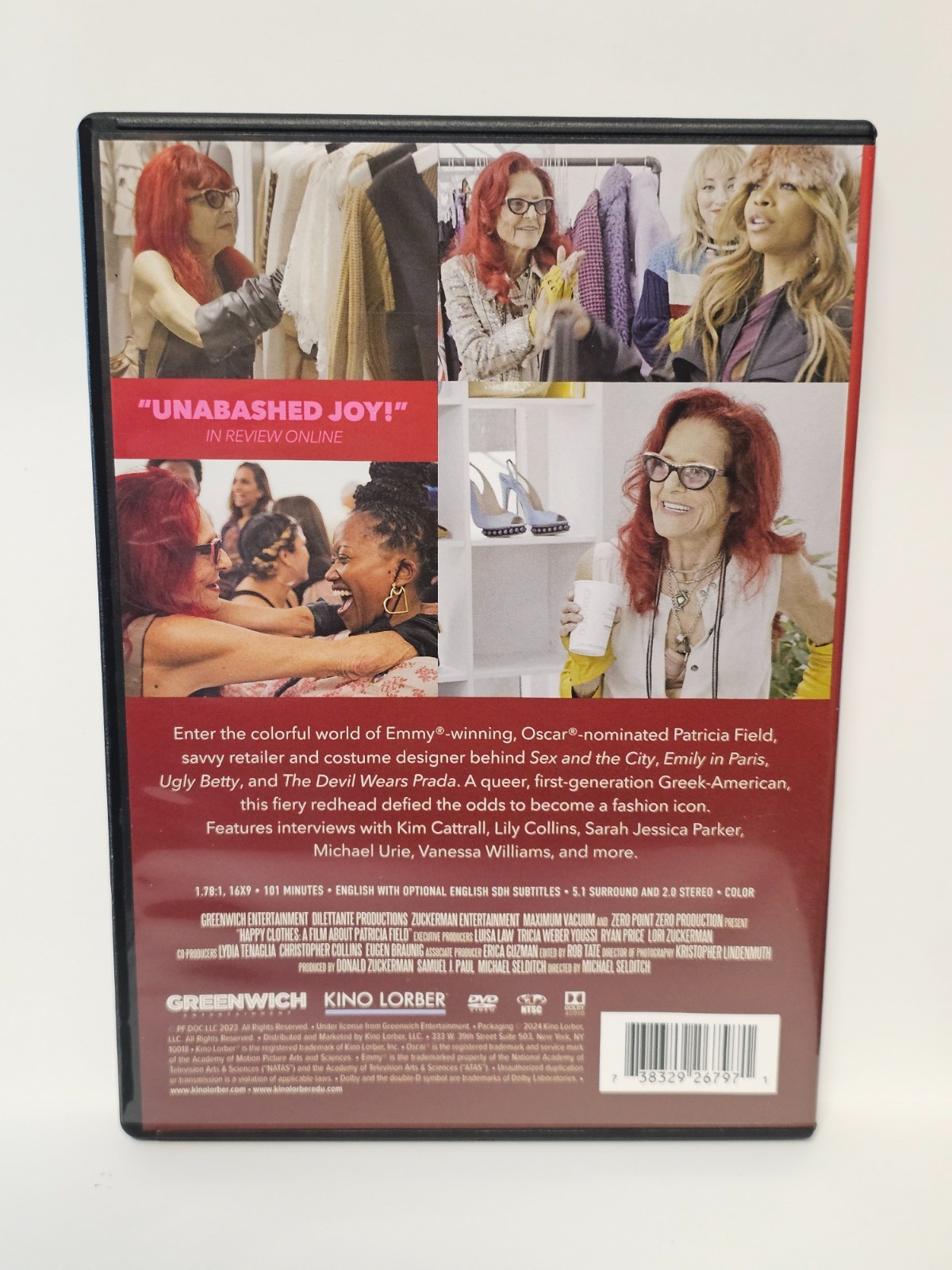 HAPPY CLOTHES – DVD – Kino Lorber – Patricia Field Documentary – Kim Cattrall