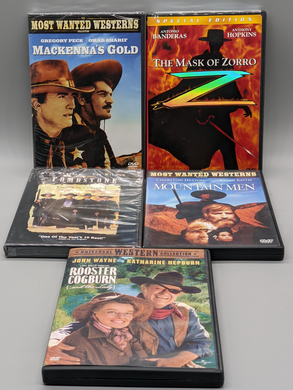 Lot Of 5 Movie Classics Black Or White/Color w Multiple Titles & Actor/Actresses
