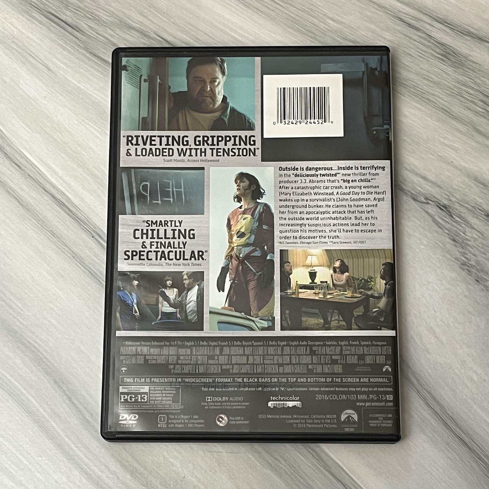 10 Cloverfield Lane (DVD, 2016) John Goodman • Horror ••
