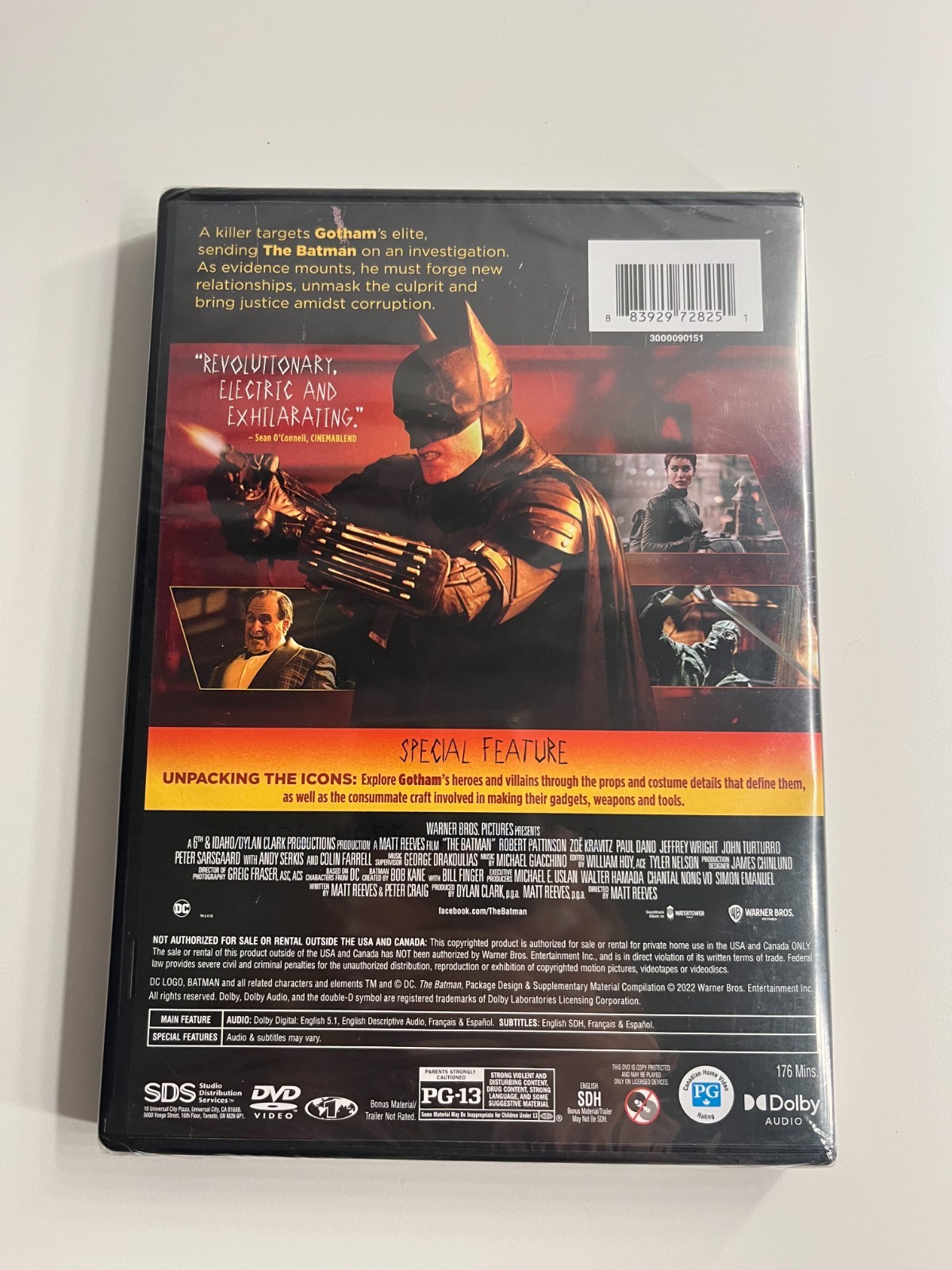 The Batman (DVD, 2022) Region USA, Director Matt Reeves, Warner Bros