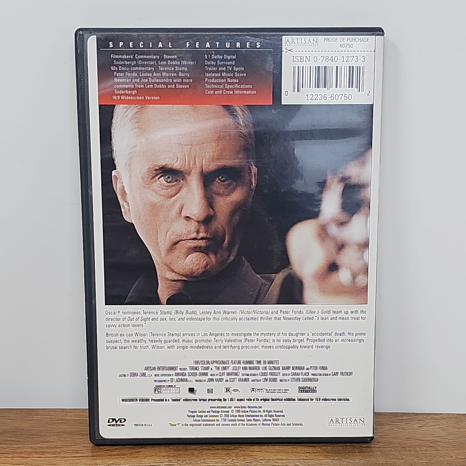 Artisan The Limey DVD R Widescreen Commentary 1999 Steven Soderbergh 89 min