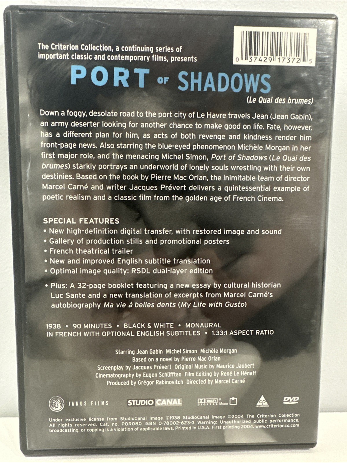 Port of Shadows (DVD, 1938) Criterion Collection RARE OOP Disc