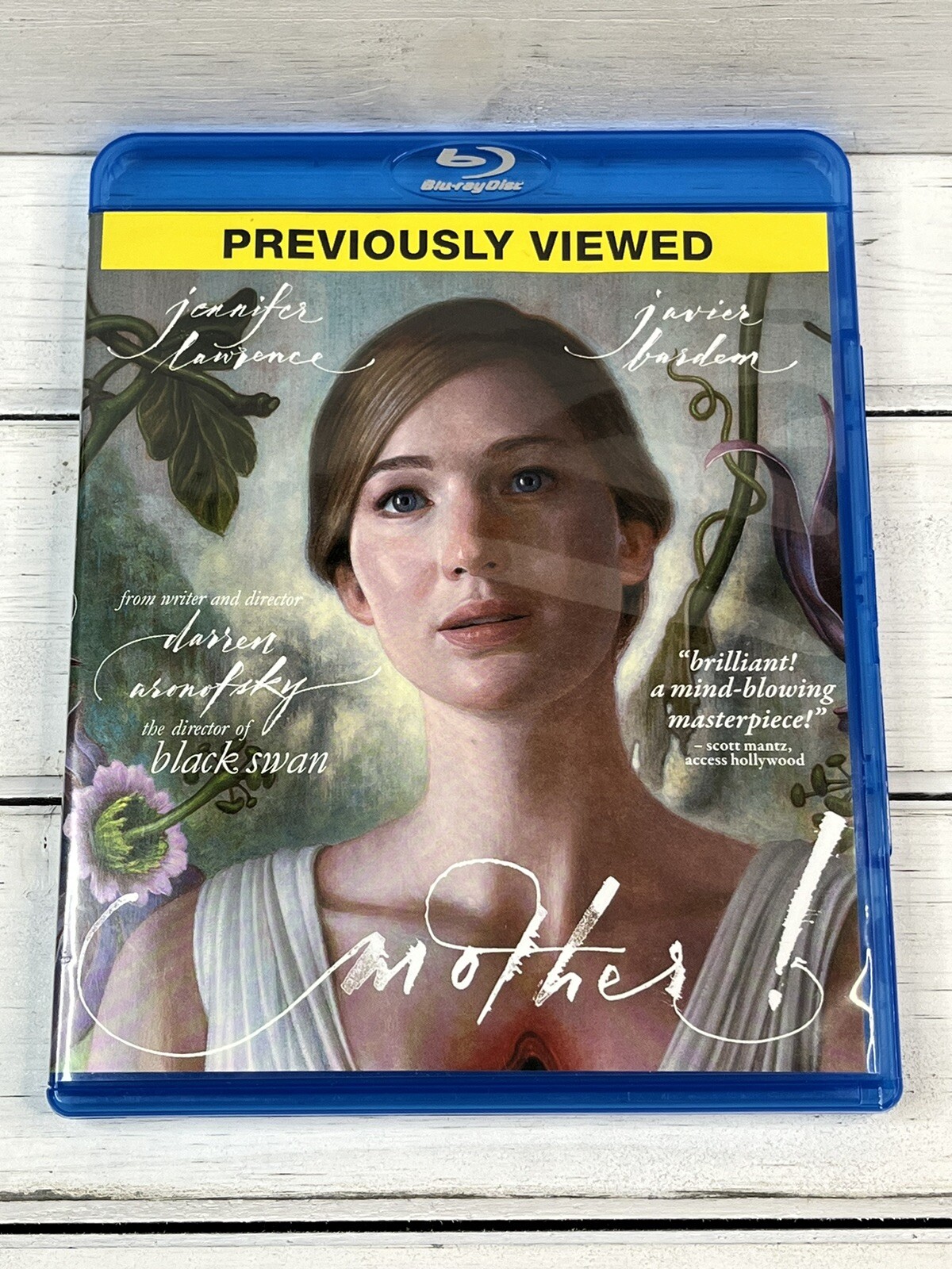 Mother! Blu-ray Disc 2017 Darren Aronofsky Jennifer Lawrence Rental Tested