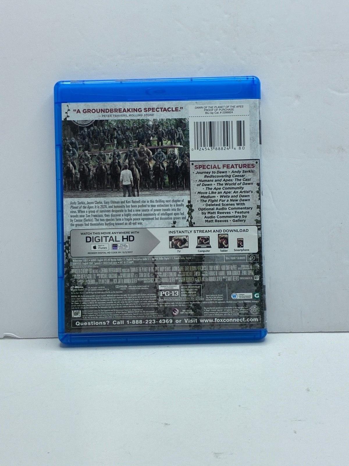 Dawn of the Planet of the Apes Blu-ray 2014 Andy Serkis Matt Reeves Special