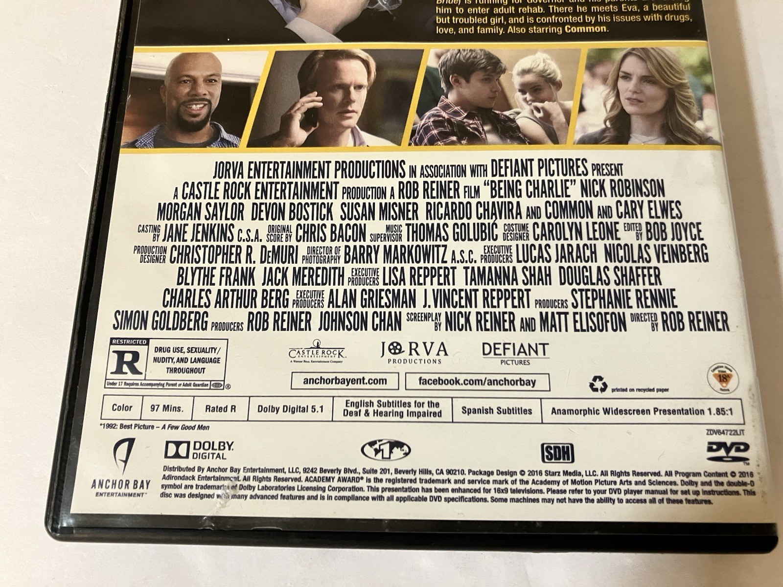 BEING CHARLIE DVD 2015 ANCHOR BAY OOP ROB REINER COMMON RAP REHAB COMING OF AGE