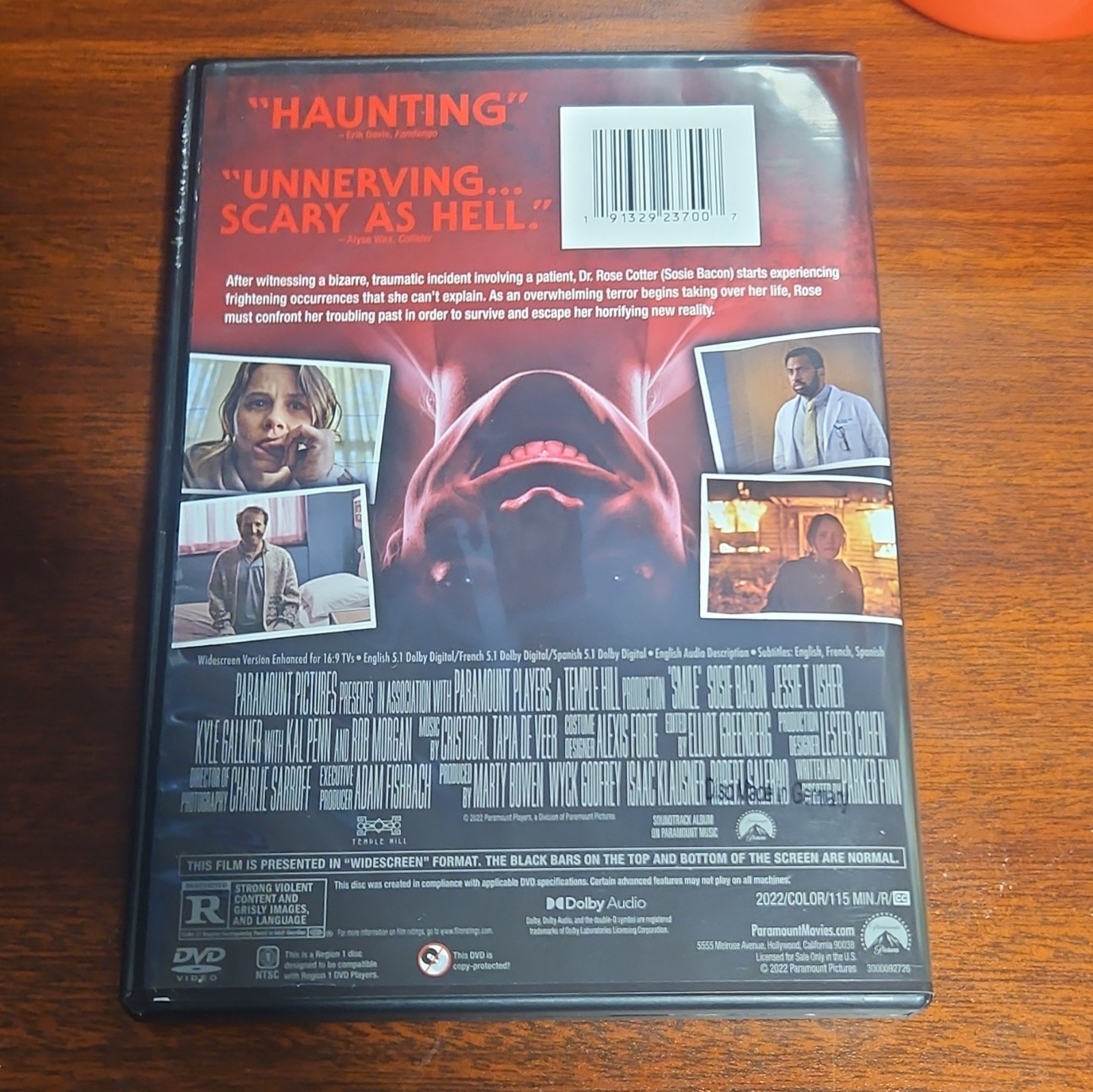 Paramount Smile DVD (2022) Widescreen Horror R Parker Finn Subtitles NTSC