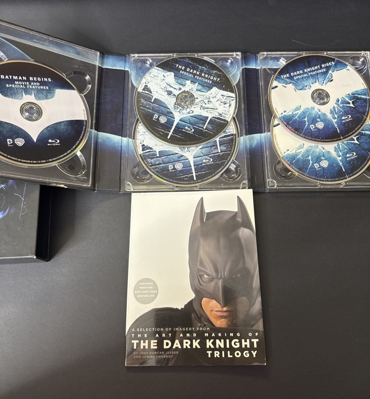 The Dark Knight Trilogy Blu-ray Box Set Batman – With Book – All Disc Work