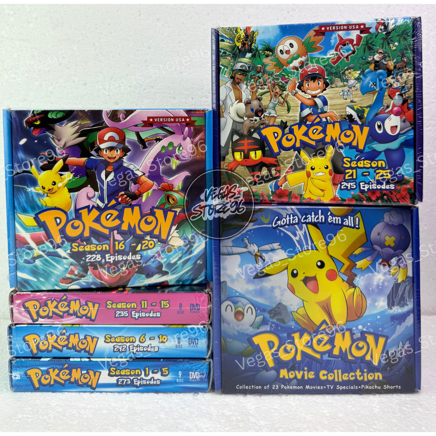 Pokemon Complete Series (Season 1-25 + 21 Movies) DVD USA English Ver All Region