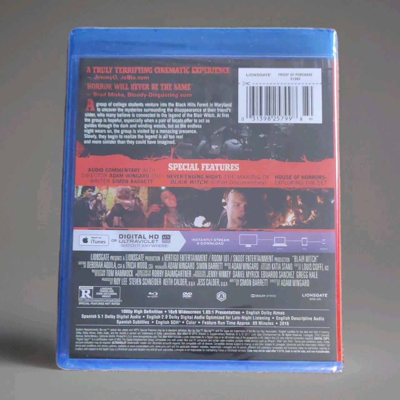 Lionsgate Blair Witch 2016 Blu-ray+DVD+Digital HD Horror R 89 min Commentary