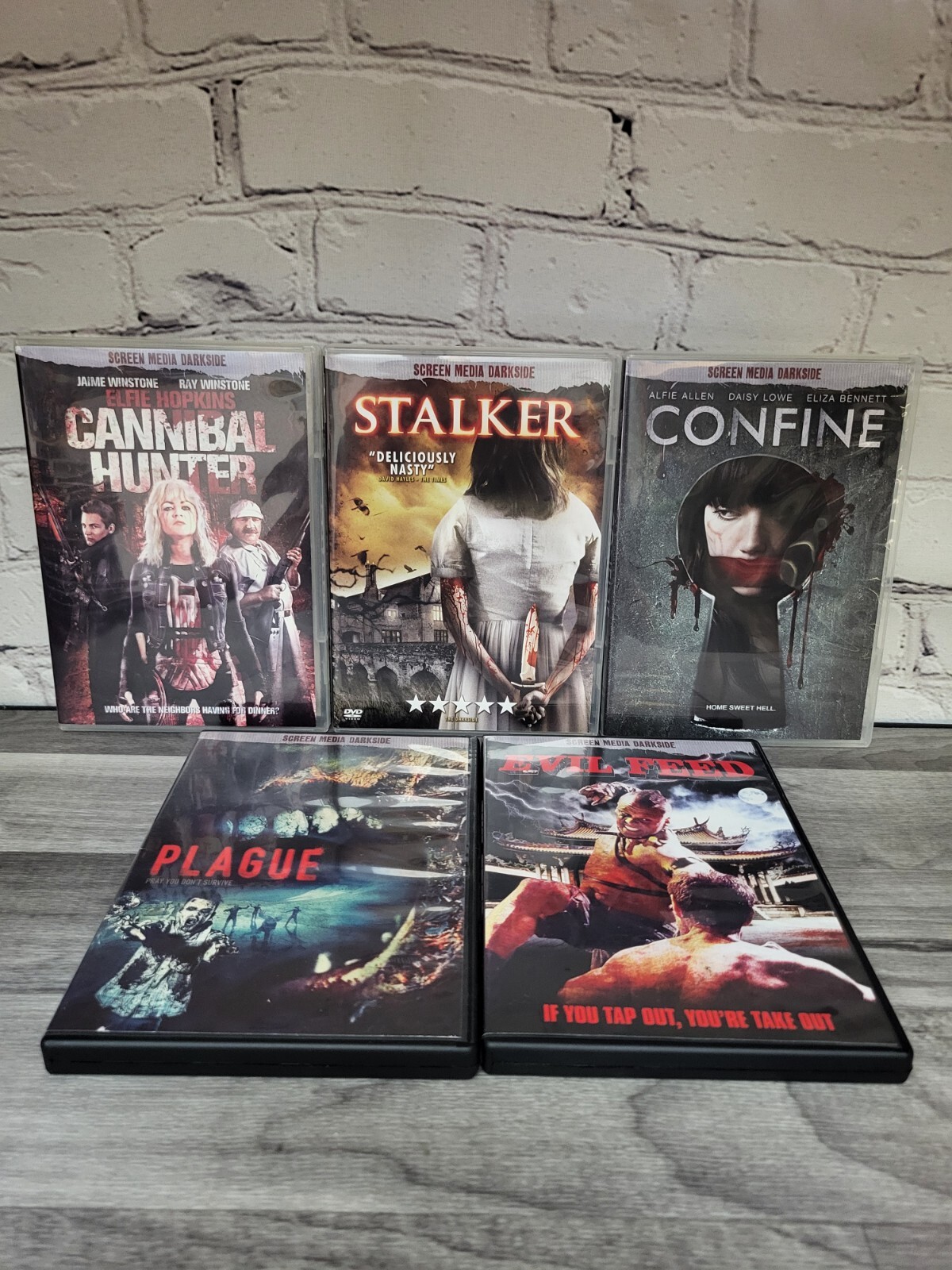 Screen Media Horror DVD Lot Stalker Confine Cannibal Hunter Plague Evil Feed