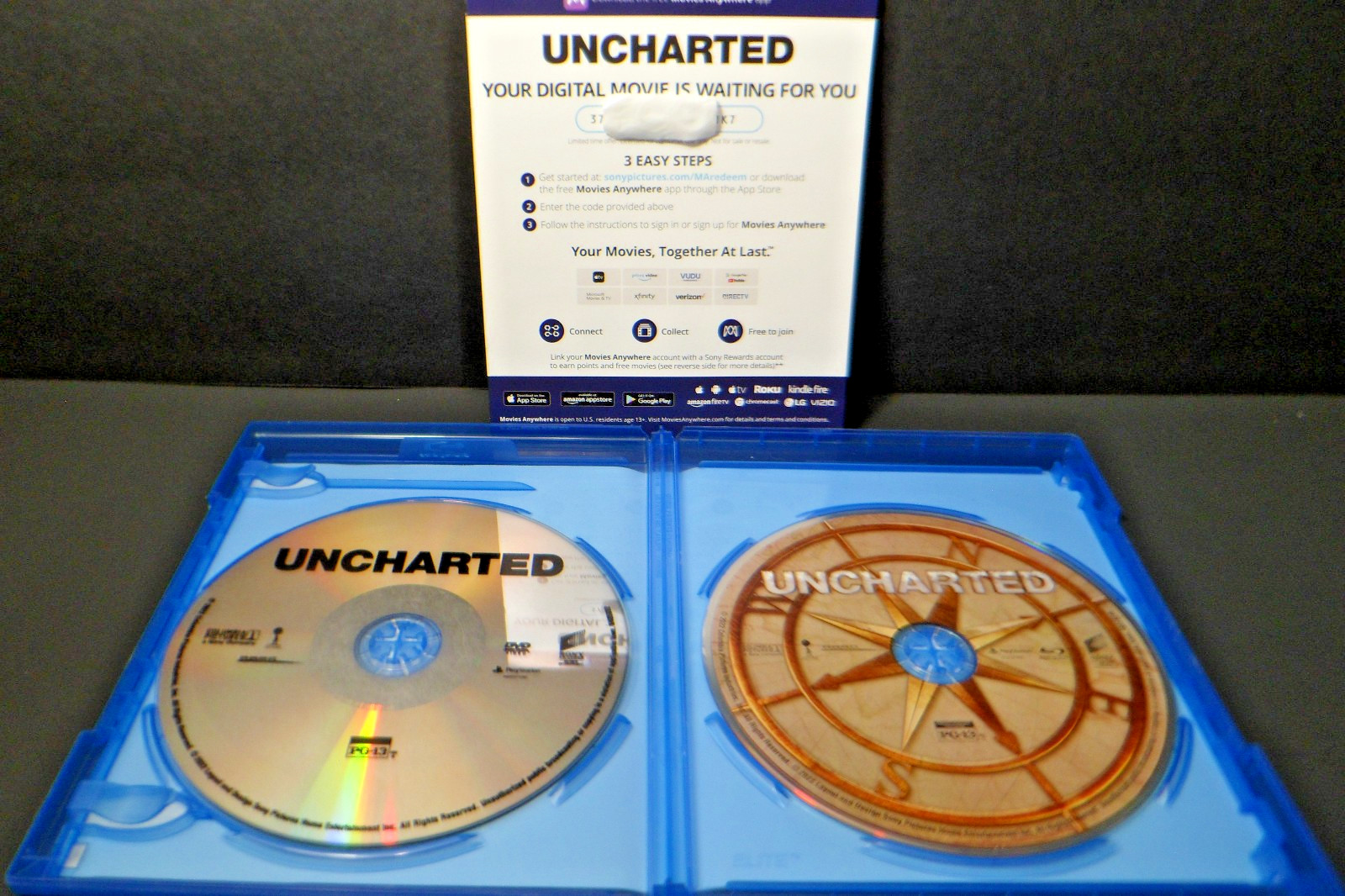 Uncharted (Blu-ray + DVD + Active Digital Code 2022) Tom Holland, Mark Wahlberg