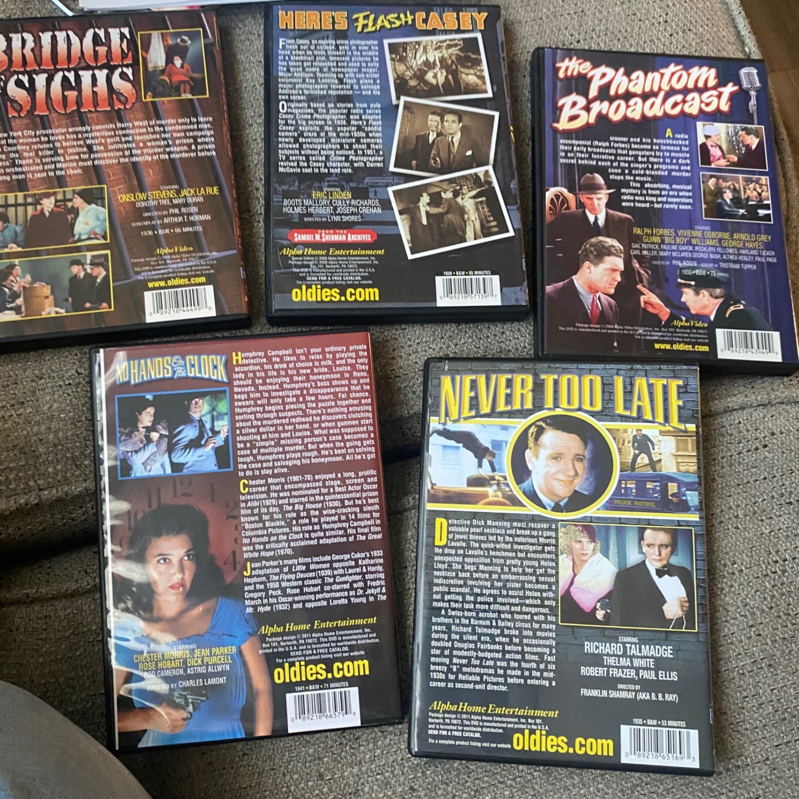 Classic Collectors Series DVD Lot 5 Mystery Crime Films Flash Casey