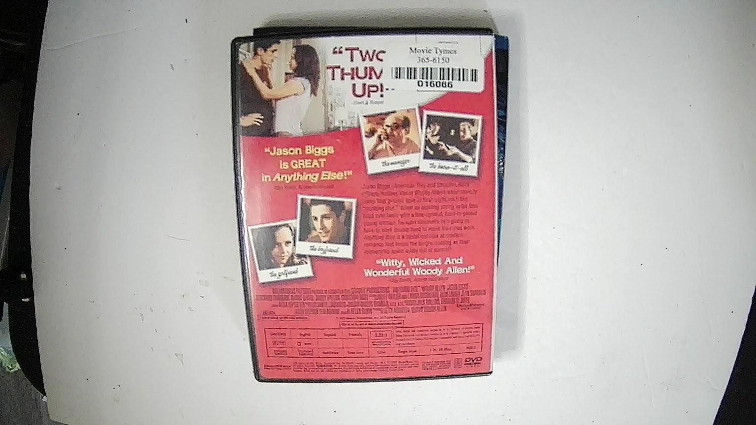 Anything Else DVD 2003 Woody Allen Jason Biggs Christina Ricci Romantic Comedy