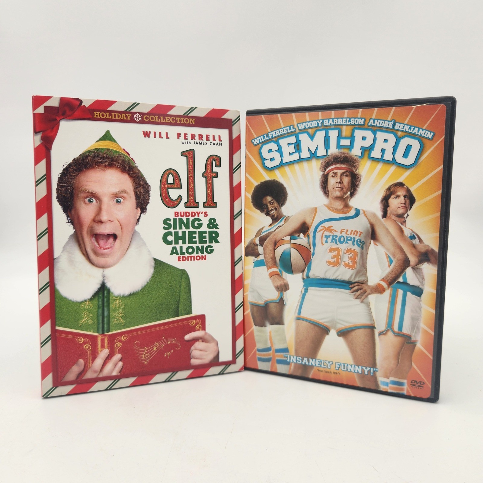 Will Ferrell DVD Bundle Elf Buddys Sing & Cheer Along Edition and Semi-Pro Movie