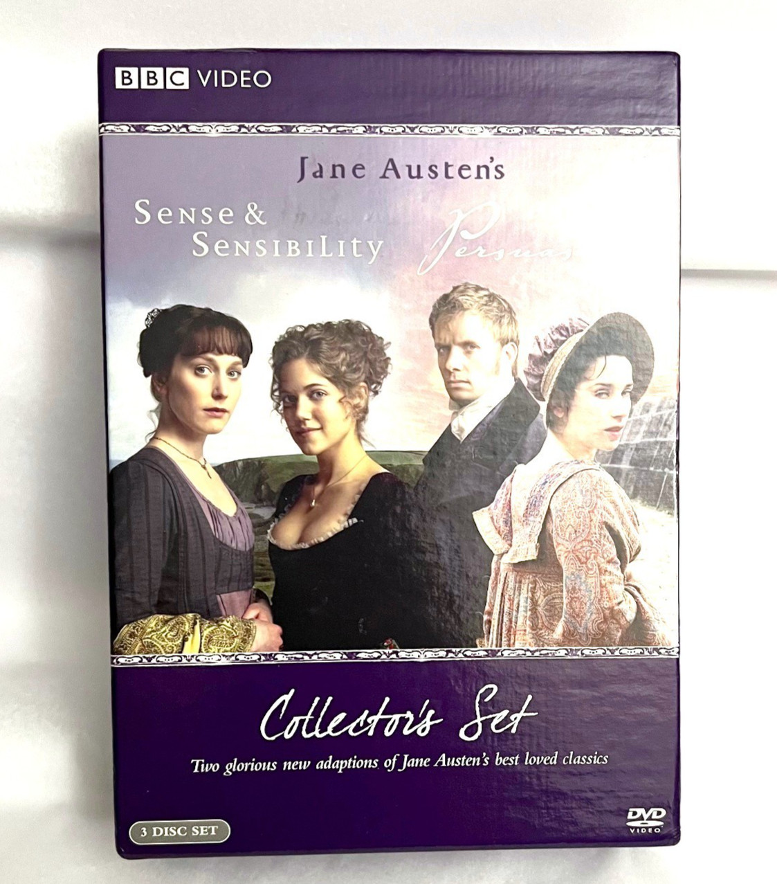 3-Disc DVD MOVIE SET – JANE AUSTEN Regrets, Sense & Sensibility, Persuasion -euc