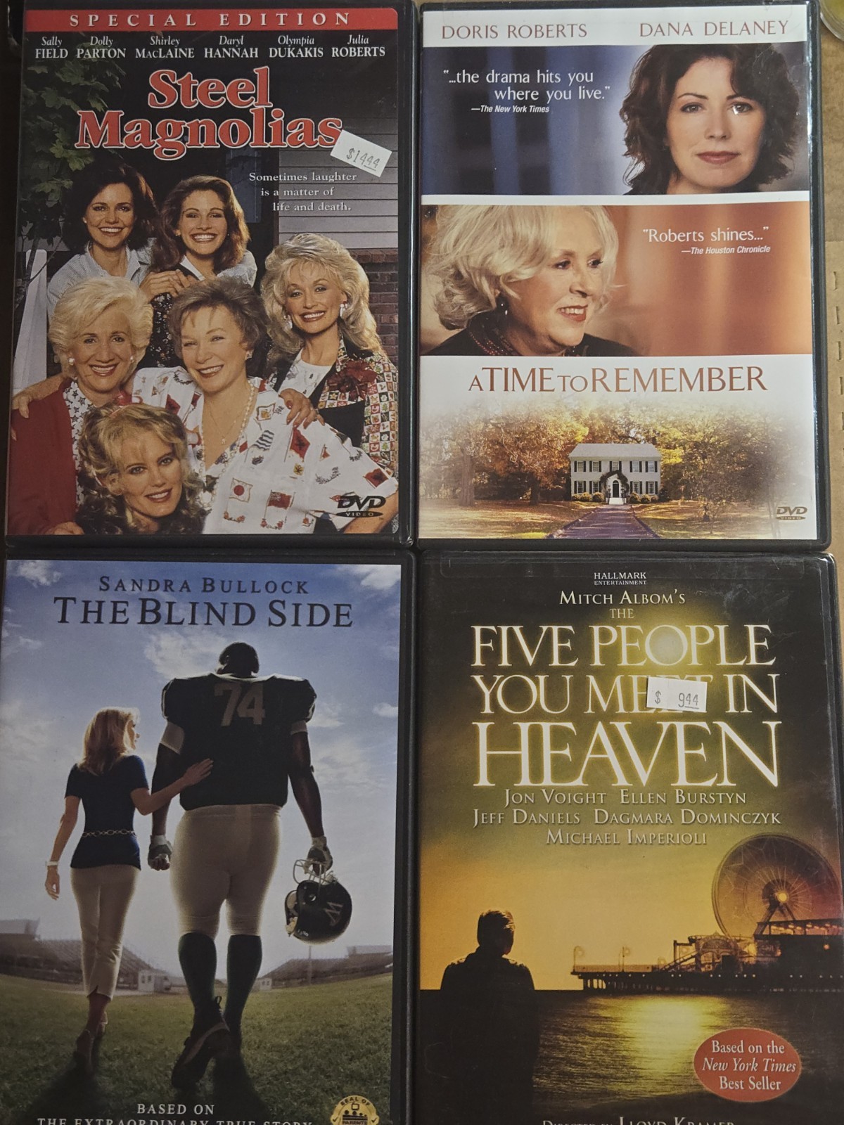 Lot Of 4 DVDs!! Steel Magnolias, The Blind Side, Time To Remember, And 5 People