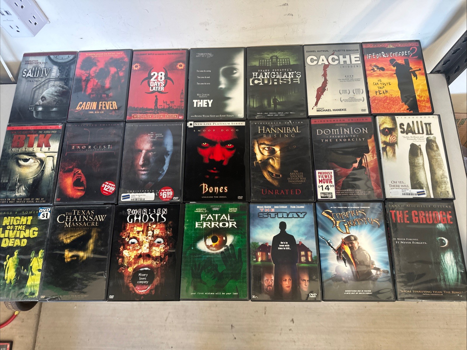 Lot of 21 HORROR DVDs, Slasher,Ghosts, Monsters