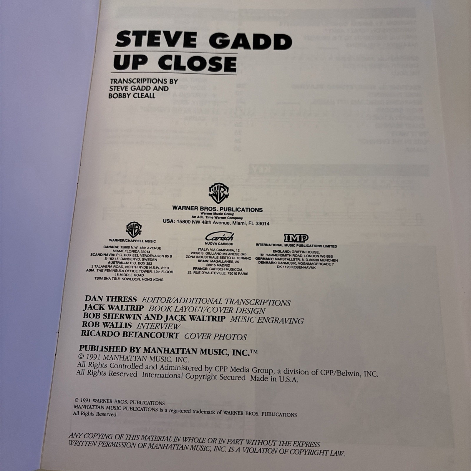 Steve Gadd — Up Close With DVD- New Old Stock