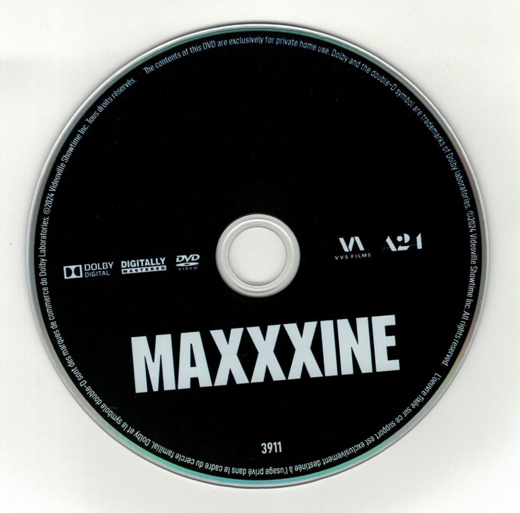 Maxxxine (DVD disc) 2024 Mia Goth (Region 1 – US)