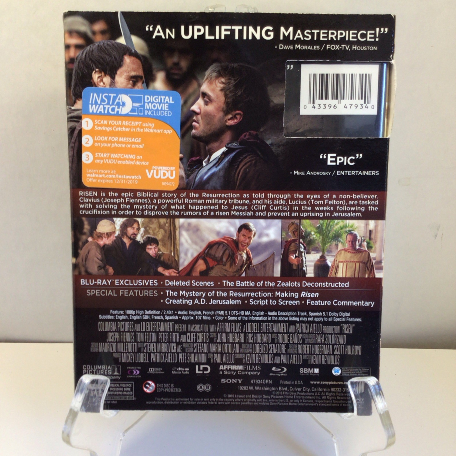 Sony Risen Blu-ray 2016 PG-13 Joseph Fiennes Tom Felton 107 Min