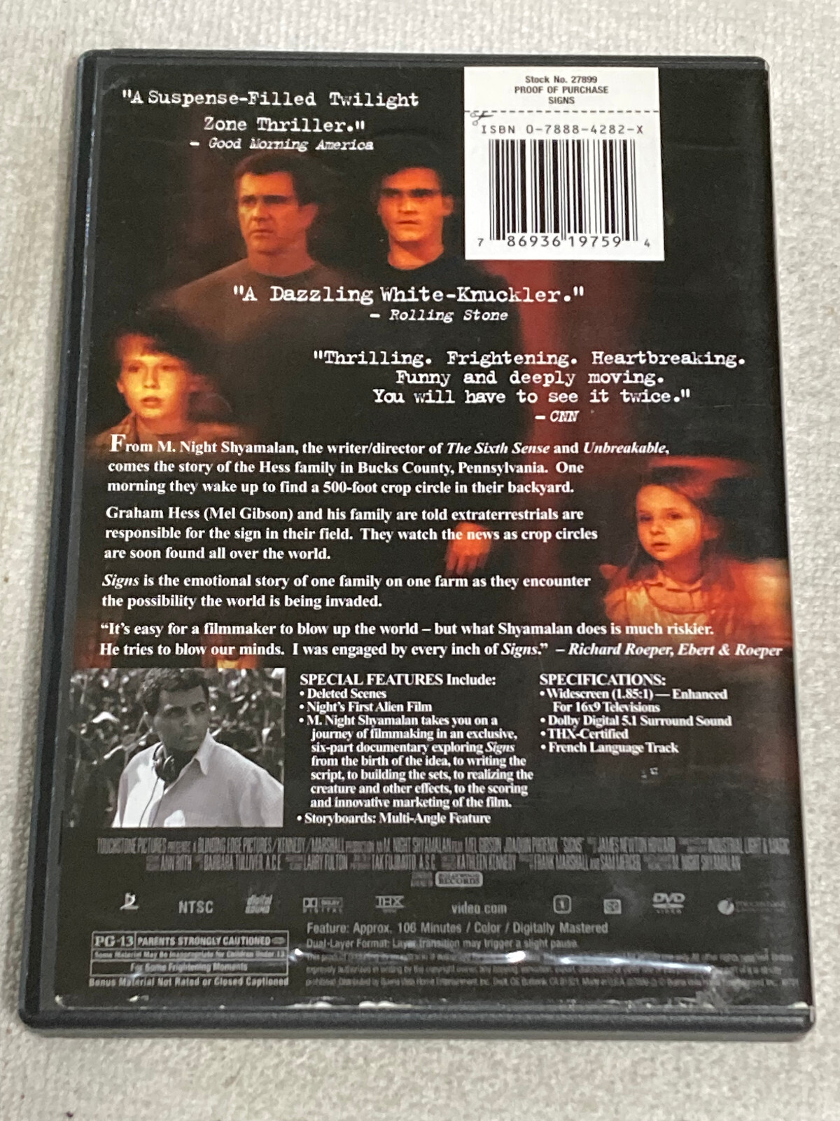 Signs DVD 2002 Widescreen Edition 1.85:1/16:9