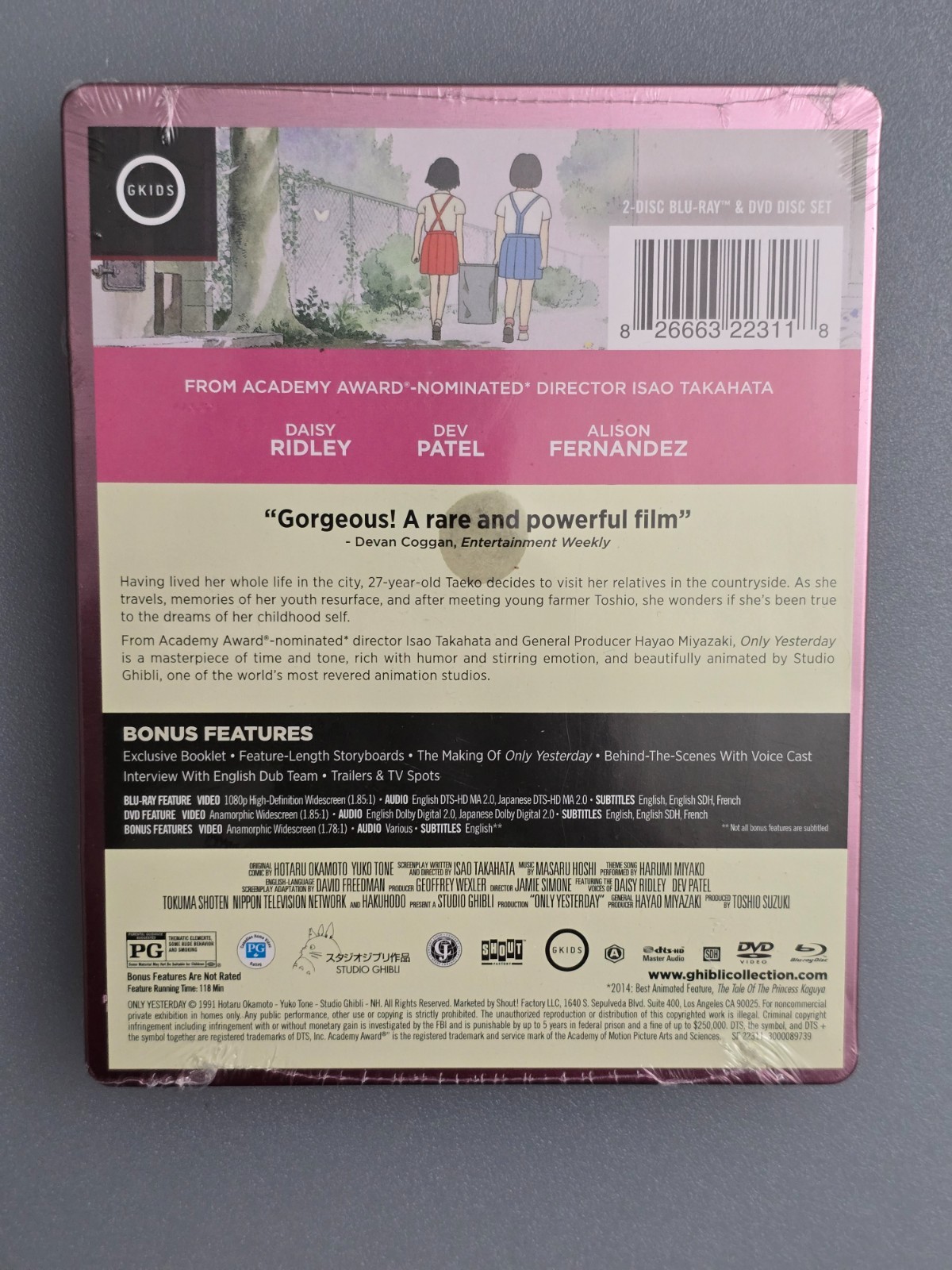 Only Yesterday Limited Edition Steelbook Blu-ray Studio Ghibli Sealed