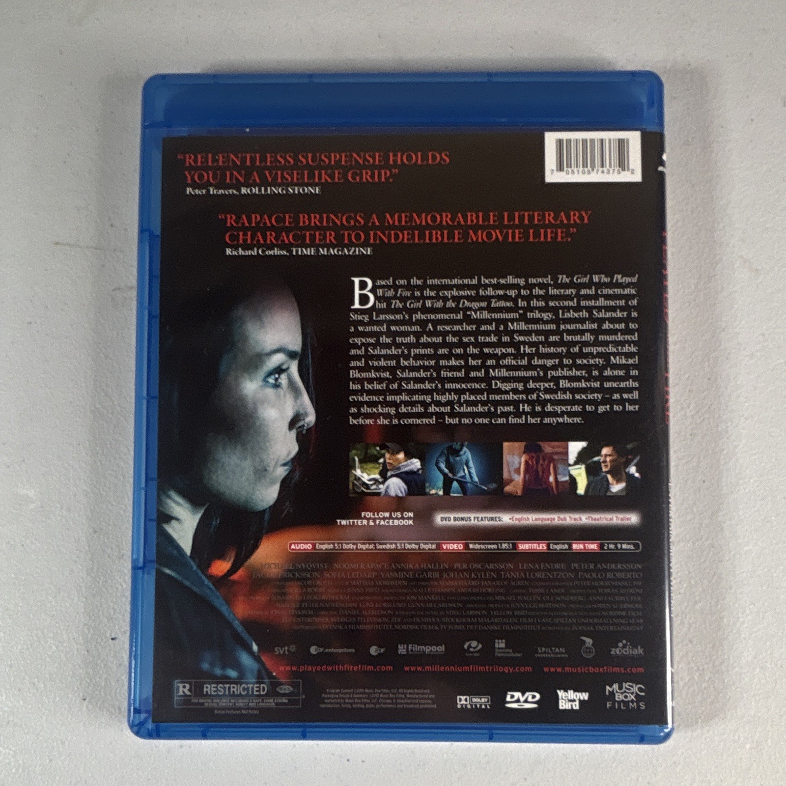 Music Box Films The Girl Who Played with Fire Blu-ray R Thriller Widescreen 129m