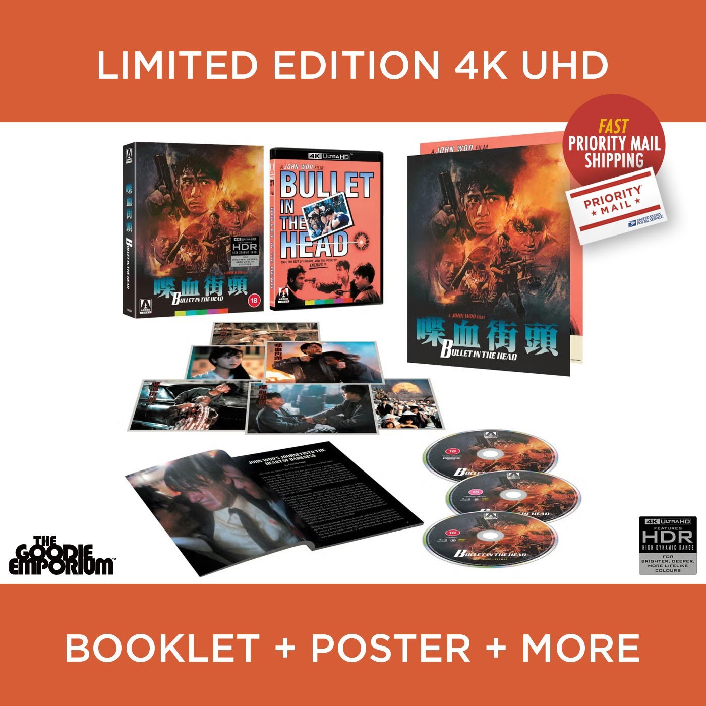 Bullet in the Head 4K Ultra HD 1990 Blu-ray Arrow John Woo Tony Leung Jacky Cheu