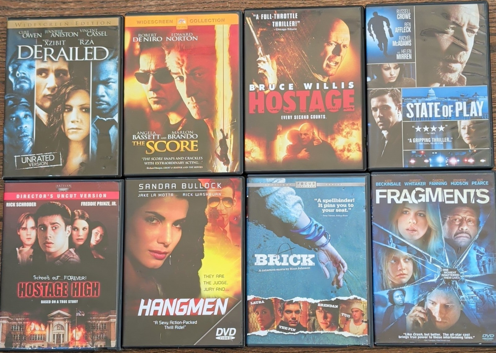 Thriller Drama Crime Movies – 8 DVD Lot Clive Owen Bruce Willis Sandra Bullock