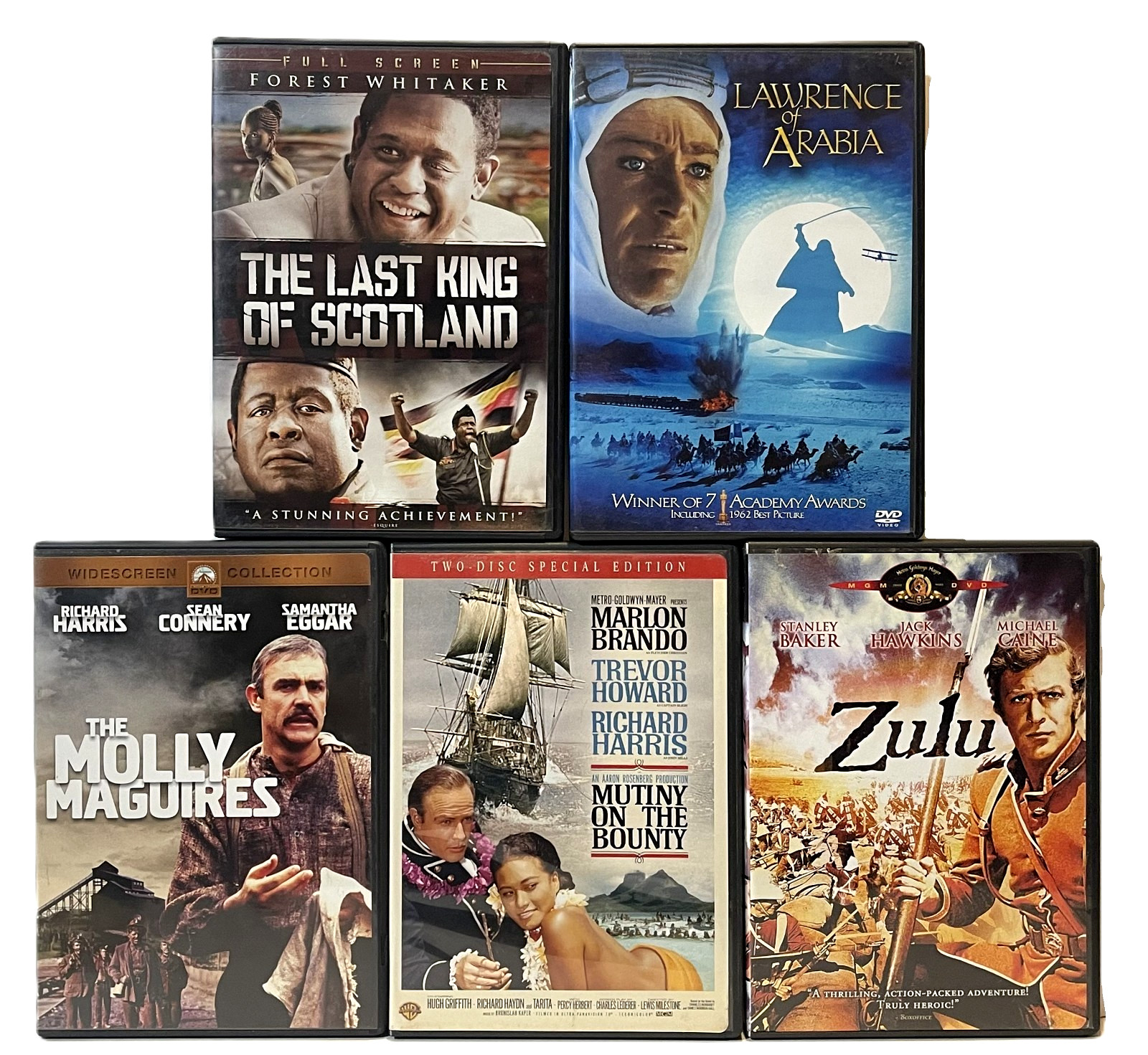 10 Blu-Ray DVD Lot Epic War History Bio Drama CONNERY Brando CROWE O’Toole VG