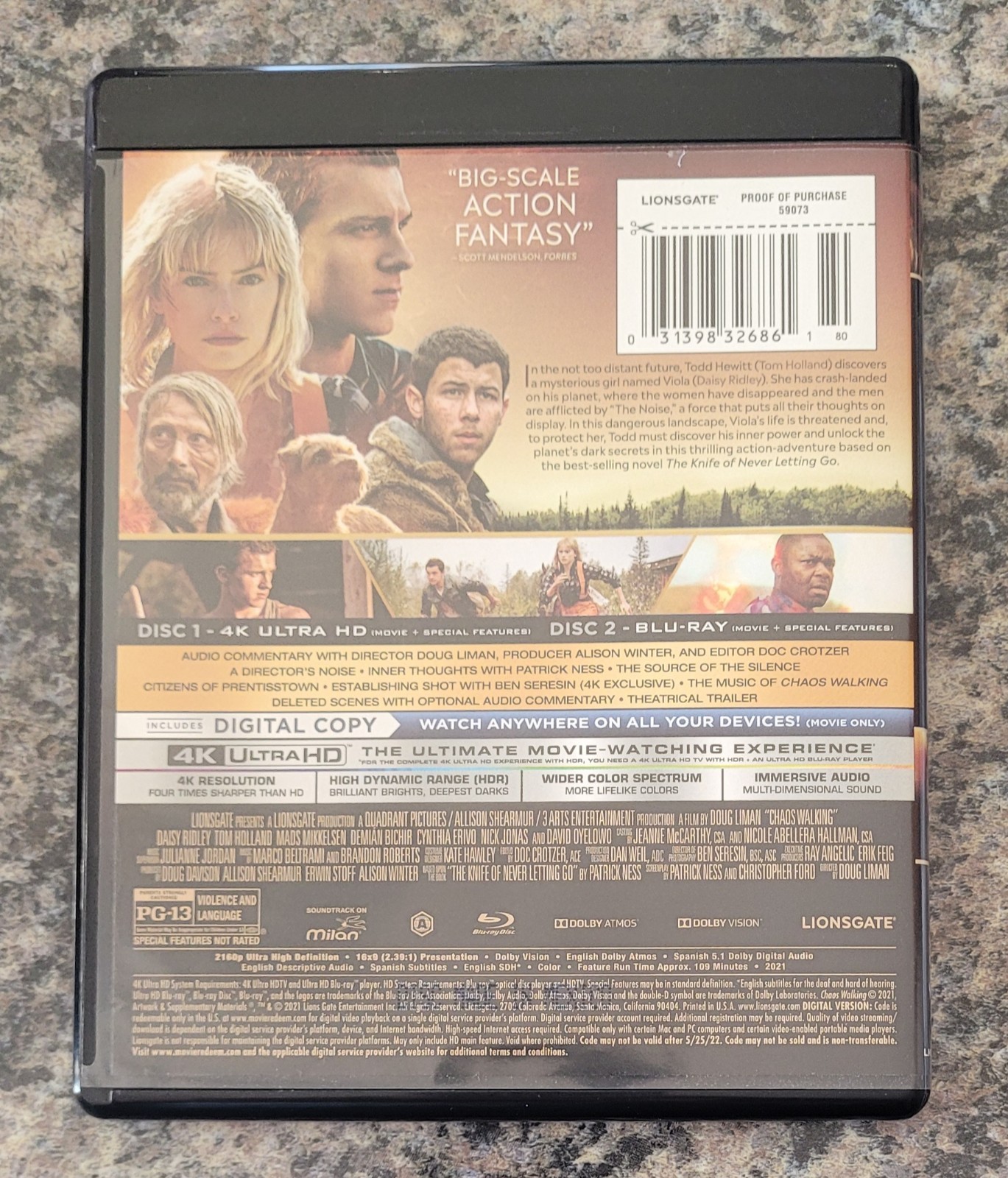 Tom Holland: Chaos Walking 2021 & Uncharted 2022 (4K Ultra HD + Blu ray)