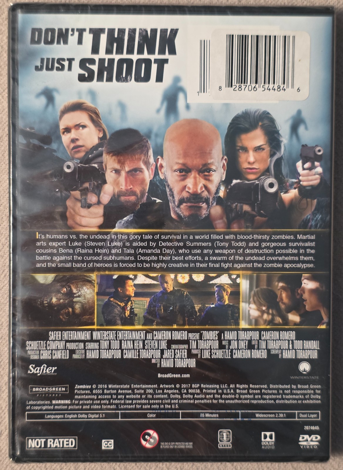 NEW- Zombies DVD Region 1 US, Tony Todd, Steven Luke, Raian Hein & Amanda Day