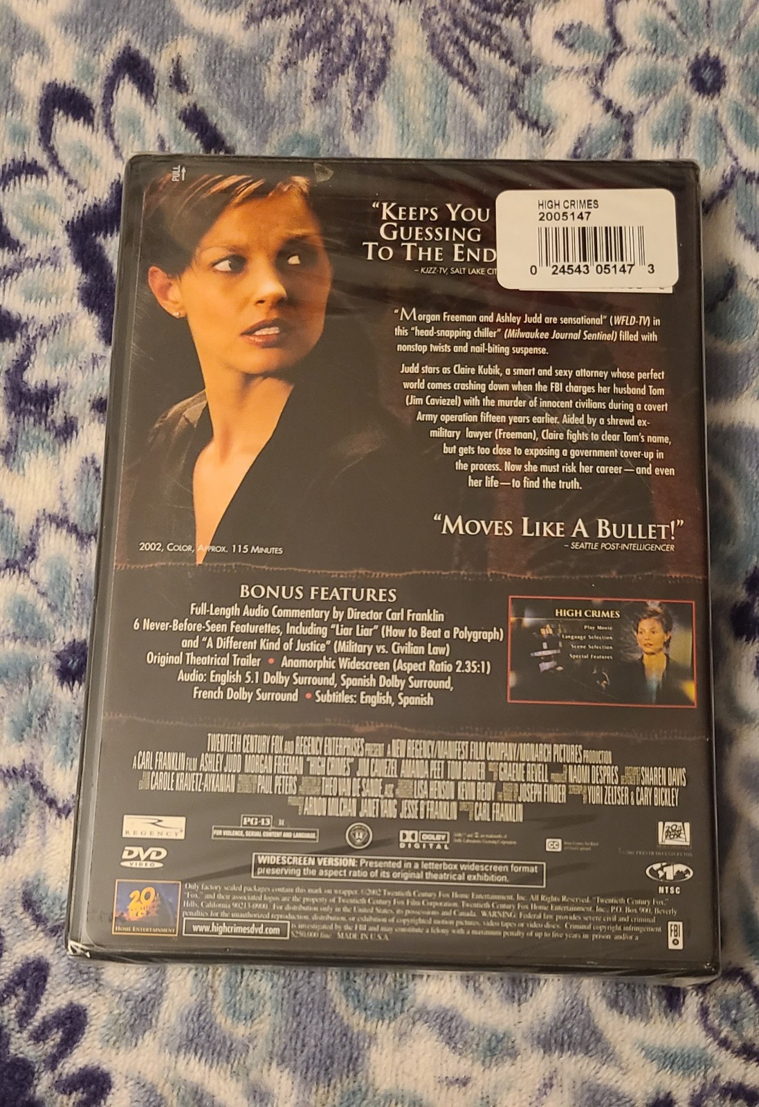 “High Crimes” DVD 2002 Fast-Paced Thrilller With A Great Twist (115 Min) New