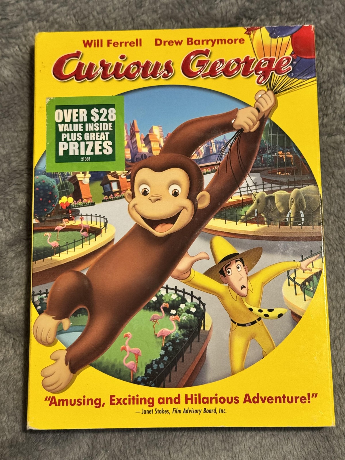 Curious George DVD Widescreen Will Ferrell Drew Barrymore Animated Family Movie