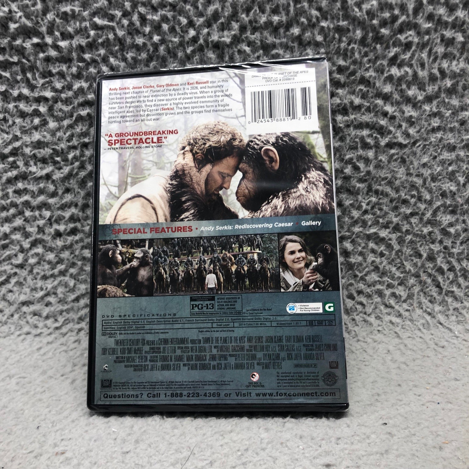 Dawn of the Planet of the Apes DVD 2014 Andy Serkis Matt Reeves Sci-Fi Action